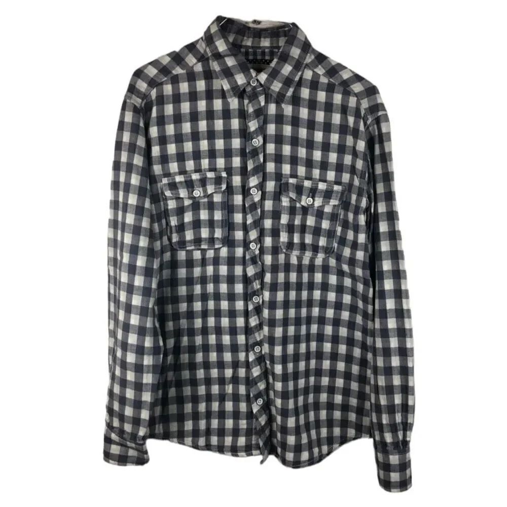 Hudson & Barrow Mens checkered casual shirt size Medium
